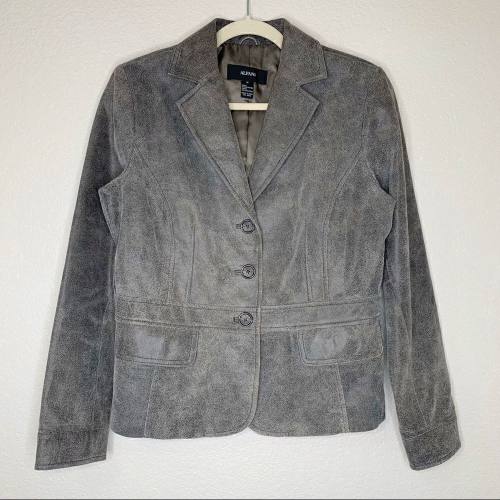 Alfani Genuine Leather Size Medium Women’s Blazer